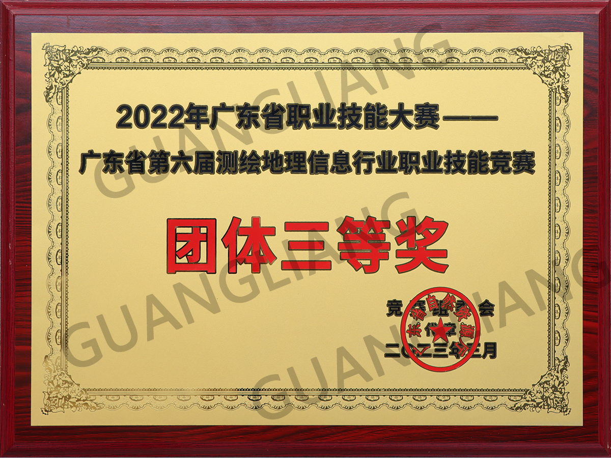 2022年广东省第届测绘地理信息行业职业技能竞赛团体三等奖