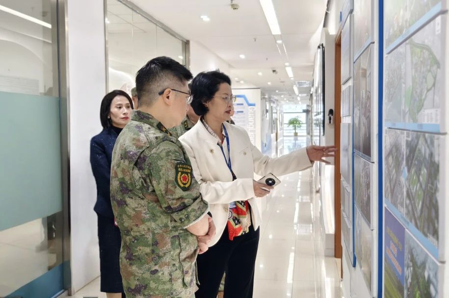 东莞市南城街道武装部部长陈少文一行莅临OD平台集团参观交流